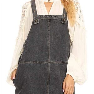 Denim overalls dress